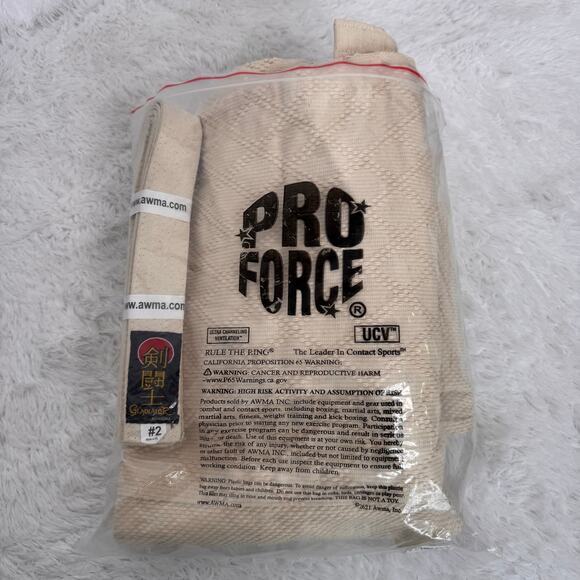 ProForce® Gladiator Judo Uniform Natural # 2 5’2” 125 pounds Unisex Men XS - Picture 3 of 15